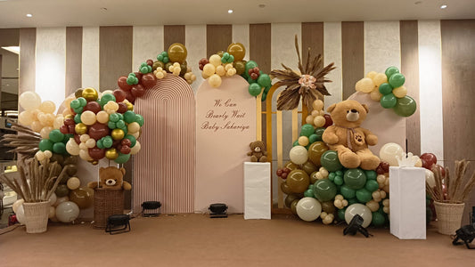 Rustic Teddy Bear Baby Shower Decoration – Earthy Pastel Colors