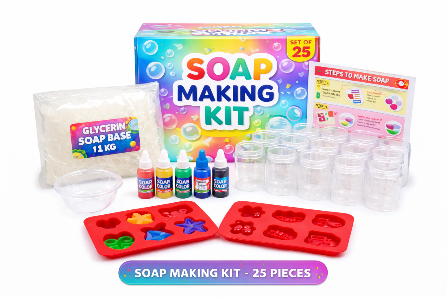 Soap Making Activity Kit – DIY Fun for 25 Pieces - PARTYFOXX 