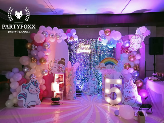 Unicorn Theme Backdrop Decoration - PARTYFOXX 