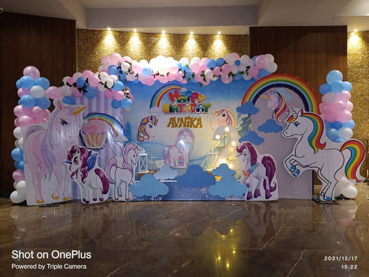 Unicorn Theme Birthday Decoration - PARTYFOXX 
