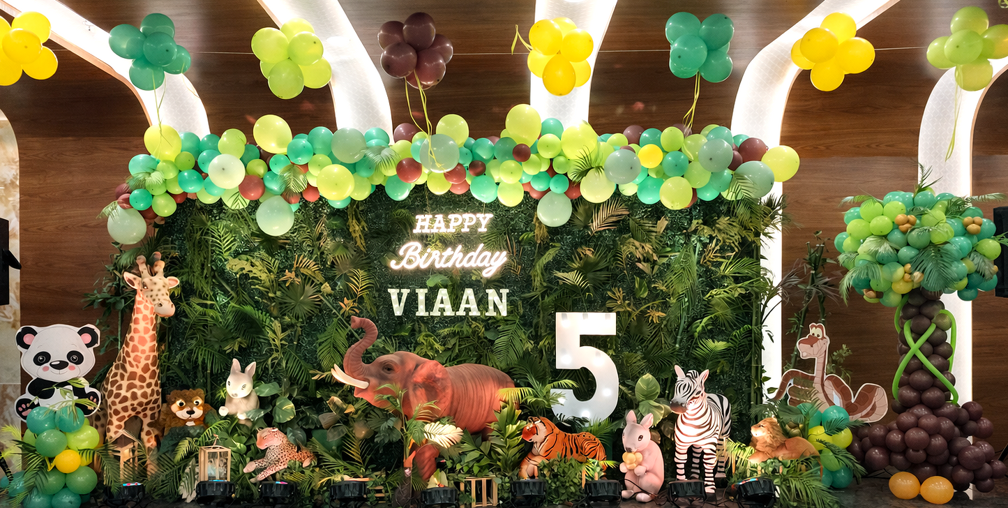 Jungle-Themed Birthday Party Setup – Wild Safari Celebration - PARTYFOXX 