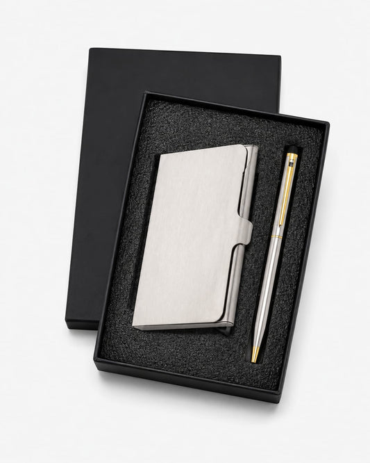 Premium Card Holder & Pen Gift Set