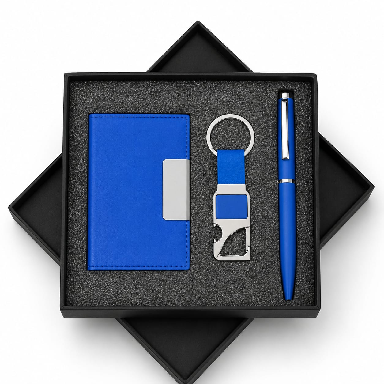 Premium Card Holder, Pen & Keychain Gift Set