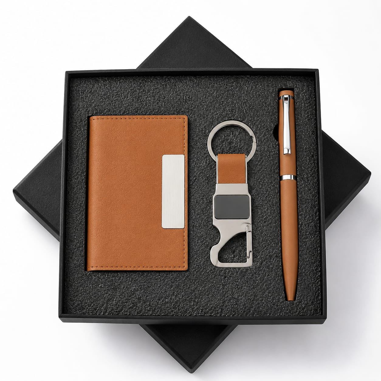 Premium Card Holder, Pen & Keychain Gift Set