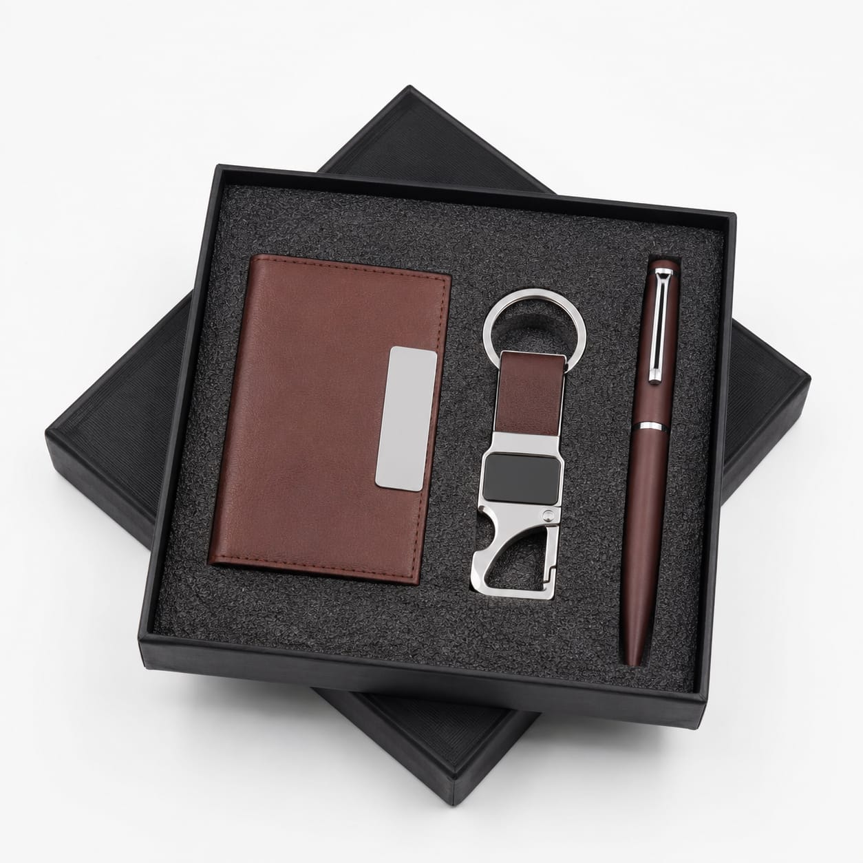 Premium Card Holder, Pen & Keychain Gift Set