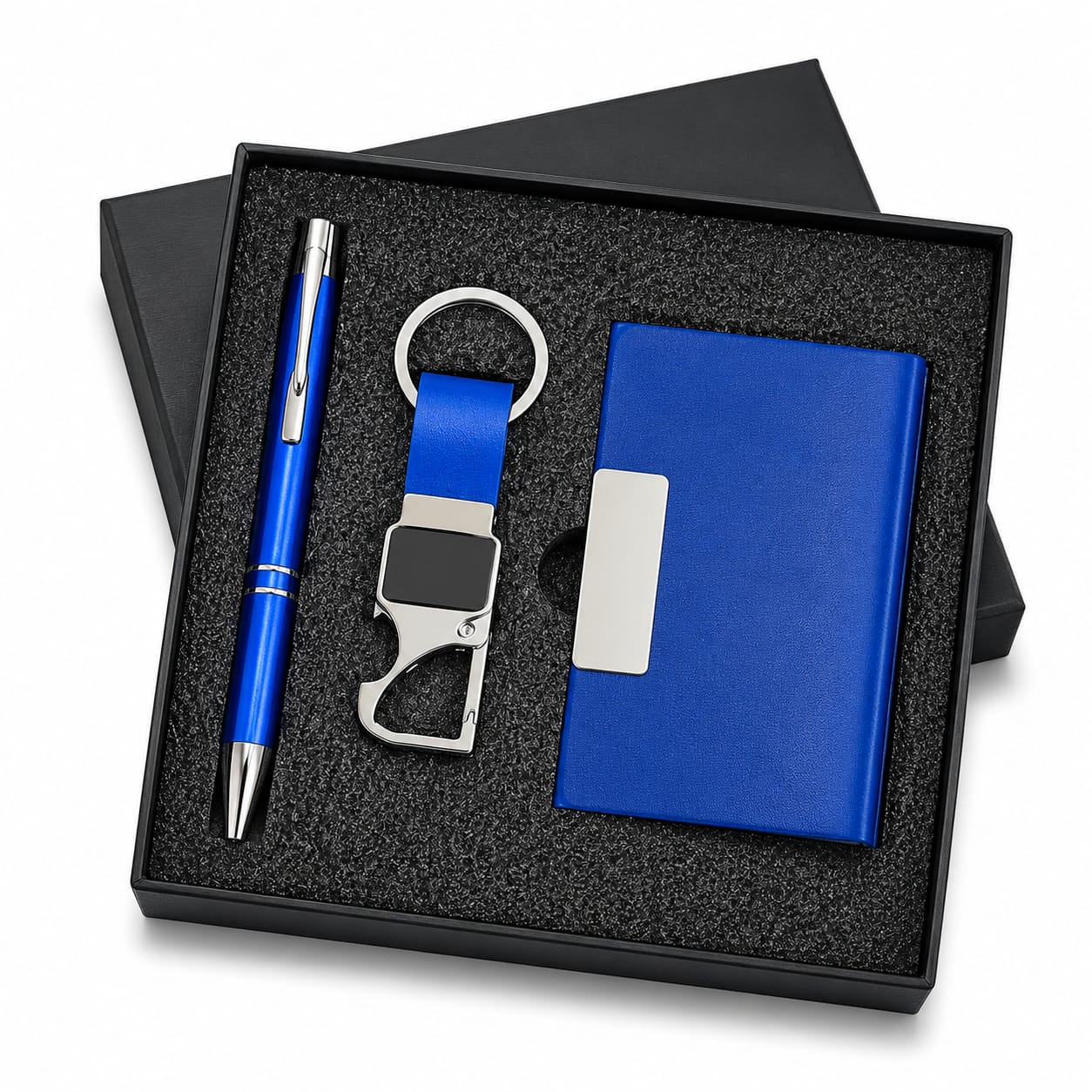 Premium Card Holder, Pen & Keychain Gift Set