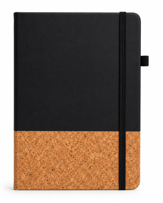 Premium Black Half-Cork Diary - PARTYFOXX 