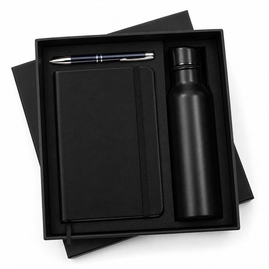 Elastic Diary with Sports Bottle Set