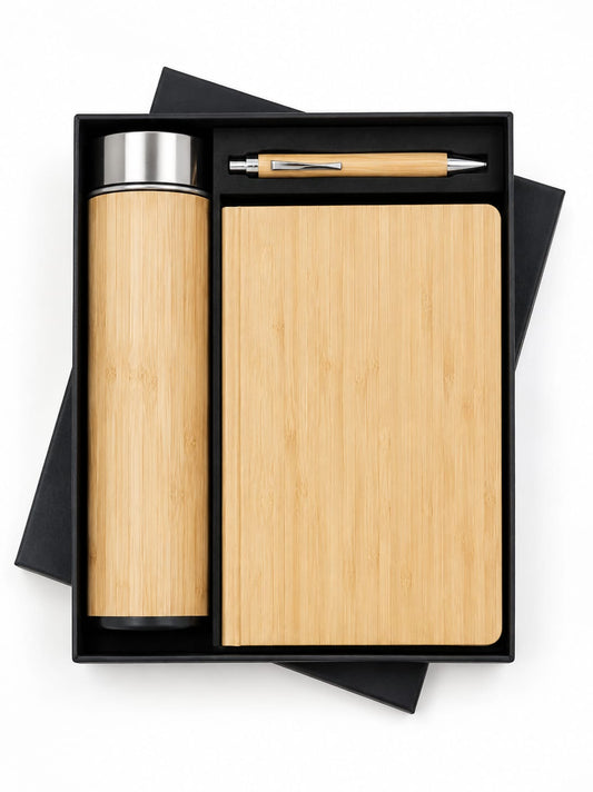 Wooden Bottle & Diary Set