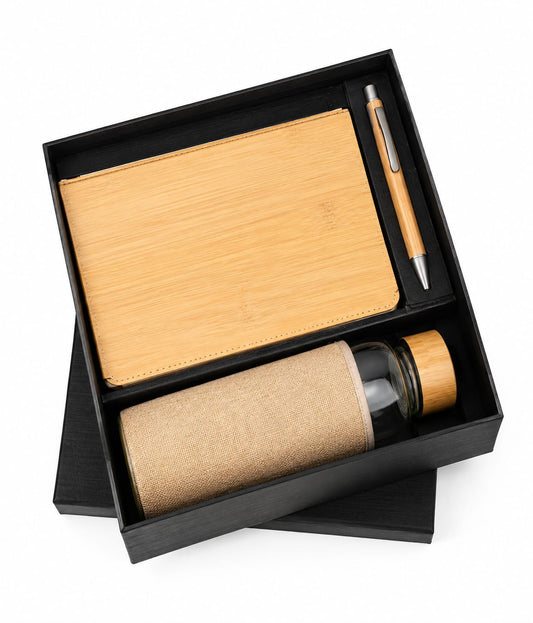 Wooden Diary with Glass Bottle Set - PARTYFOXX 