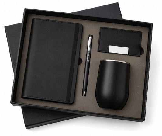 Oval Cup, Elastic Diary, Pen, Keychain & Cardholder Gift Set - PARTYFOXX 