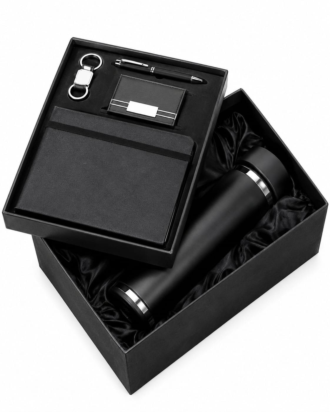 Elastic Diary, Bottle, Cup, Cardholder, Pen & Keychain Corporate Gift Set
