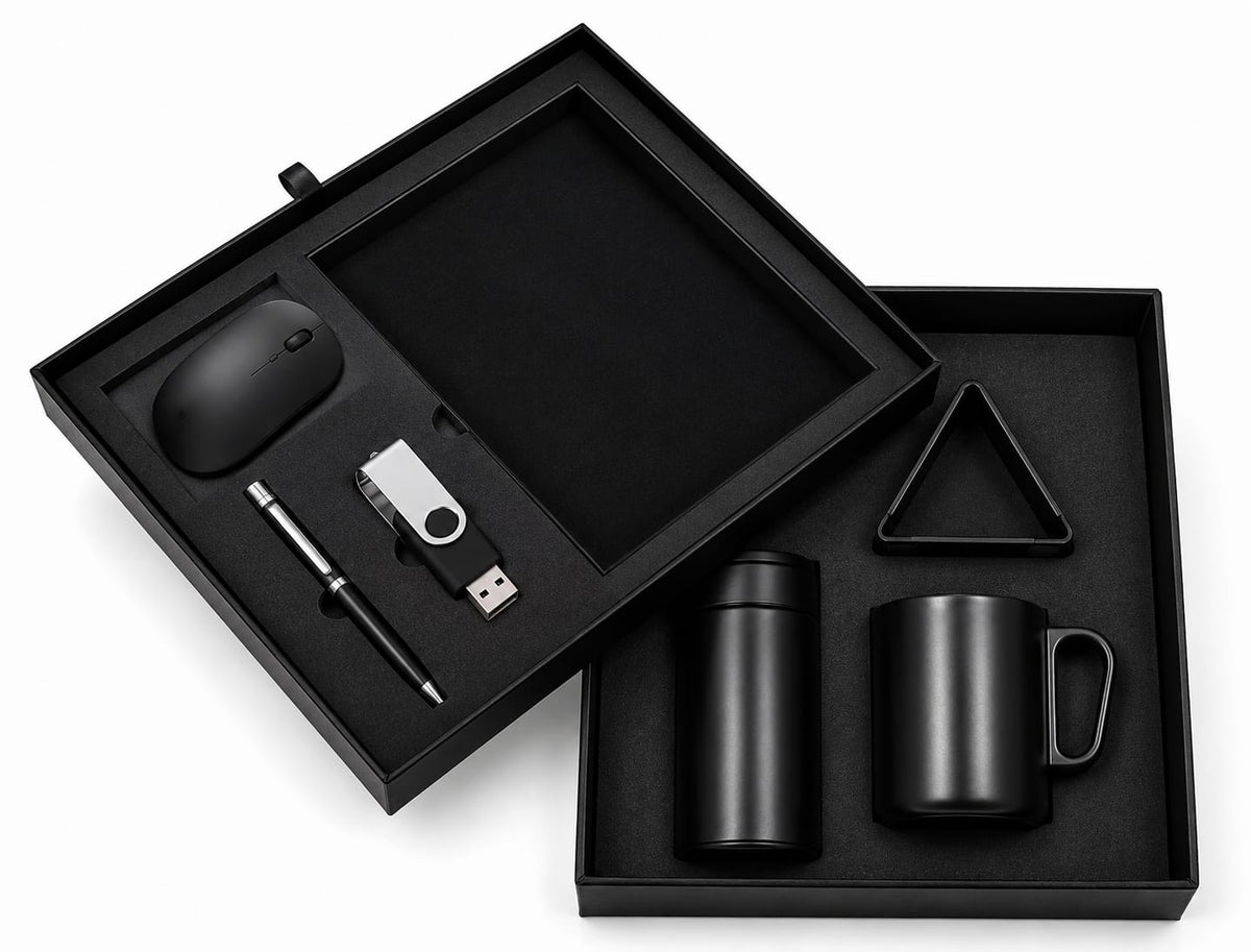 Elastic Diary, Mobile Stand, Bottle, Wireless Mouse, Cup, Pen &  Pen Drive Corporate Gift Set - PARTYFOXX 