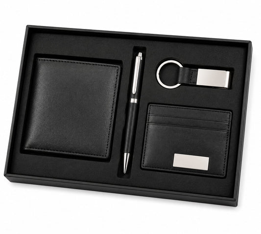 Purse, Pen, Cardholder & Keychain Corporate Gift Set - PARTYFOXX 