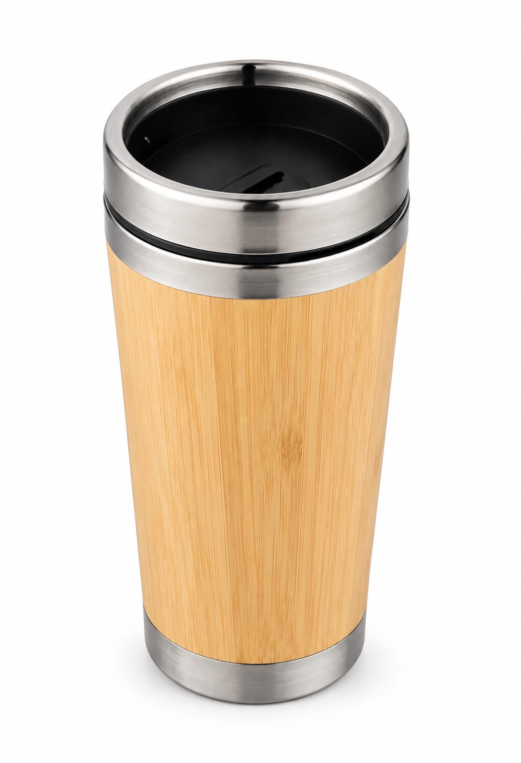 Bamboo Finish Stainless Steel Travel Tumbler - PARTYFOXX 