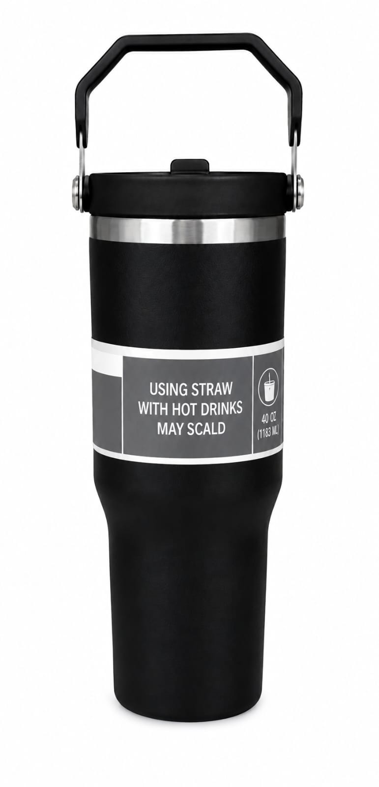 40 OZ Insulated Travel Tumbler with Carry Handle - PARTYFOXX 