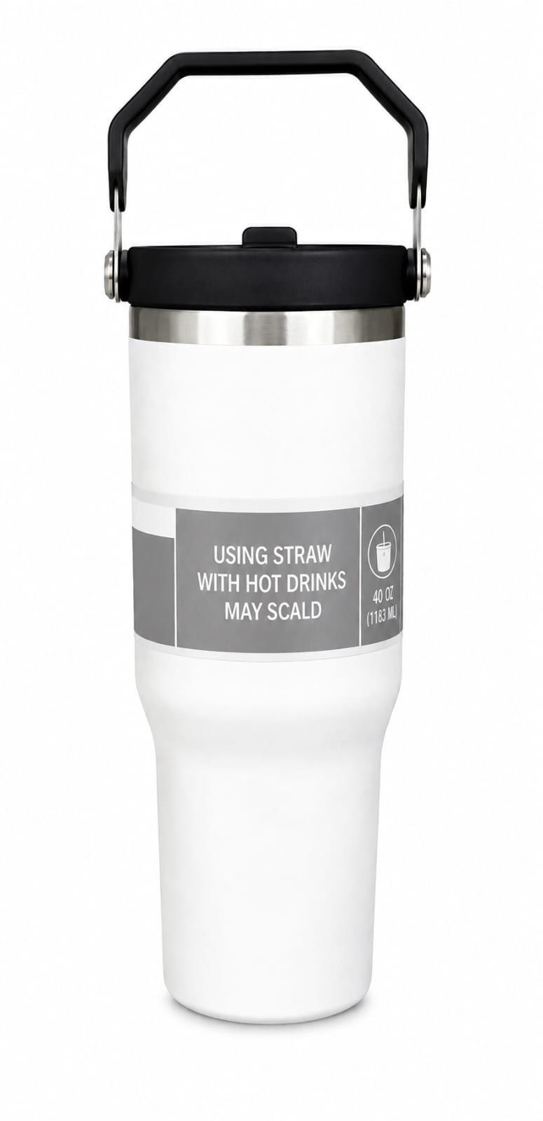 40 OZ Insulated Travel Tumbler with Carry Handle - PARTYFOXX 