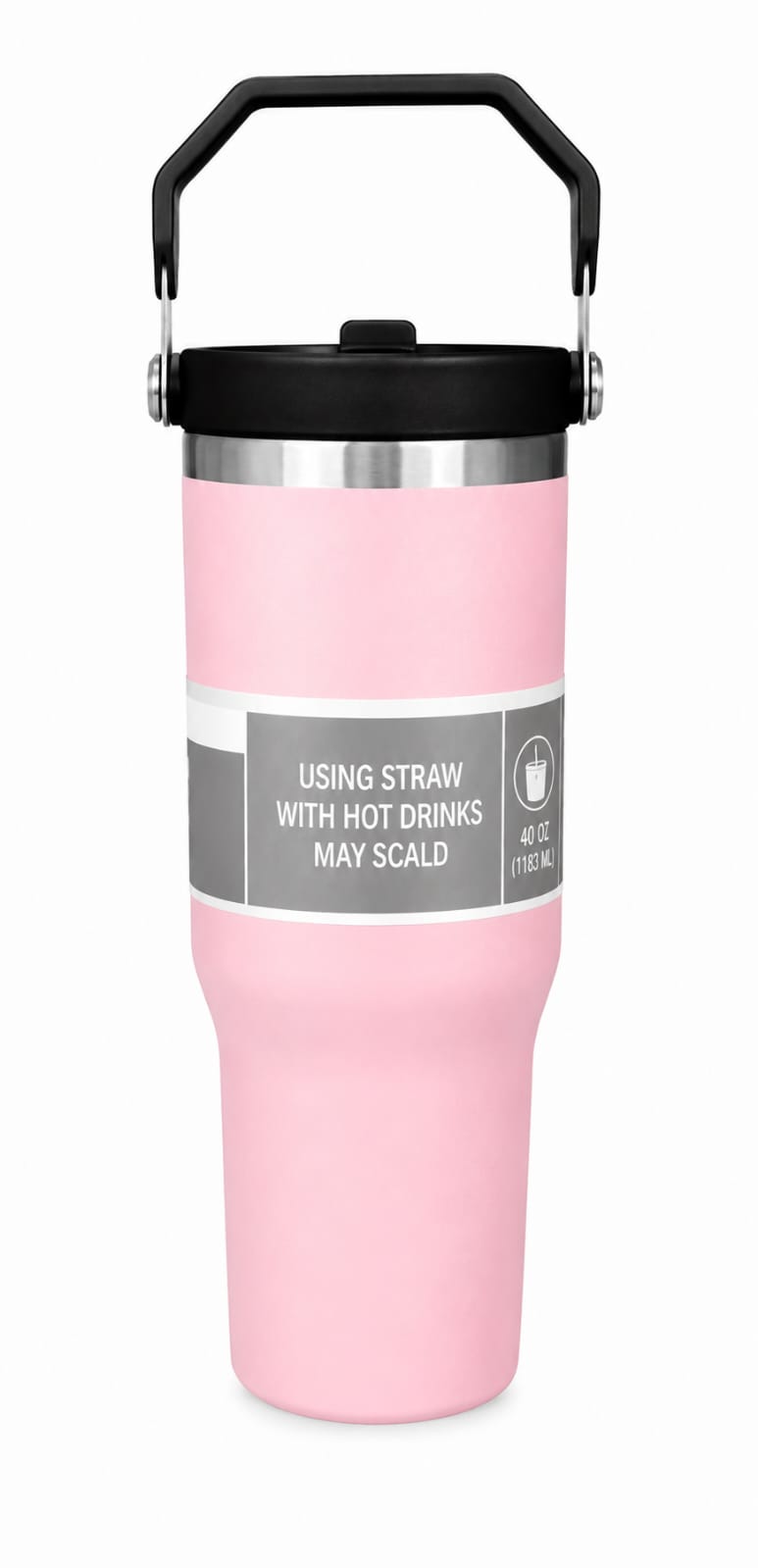 40 OZ Insulated Travel Tumbler with Carry Handle - PARTYFOXX 