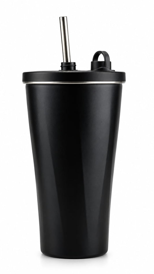Premium Stainless Steel Tumbler with Straw - PARTYFOXX 