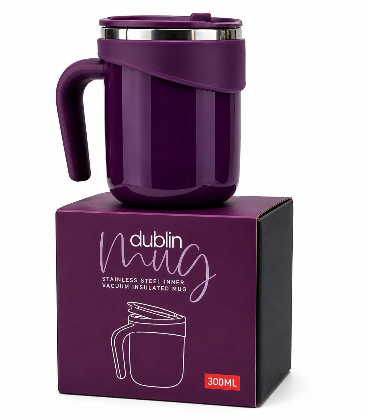 Premium 300ML Vacuum Insulated Coffee Mug with Handle - PARTYFOXX 