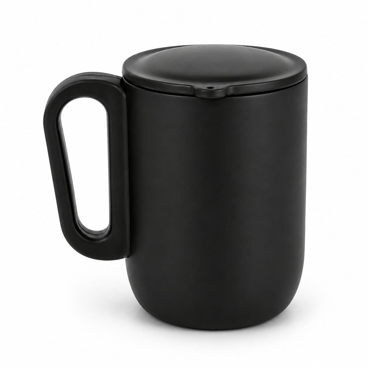 Premium Matte Black Insulated Coffee Mug with Handle - PARTYFOXX 