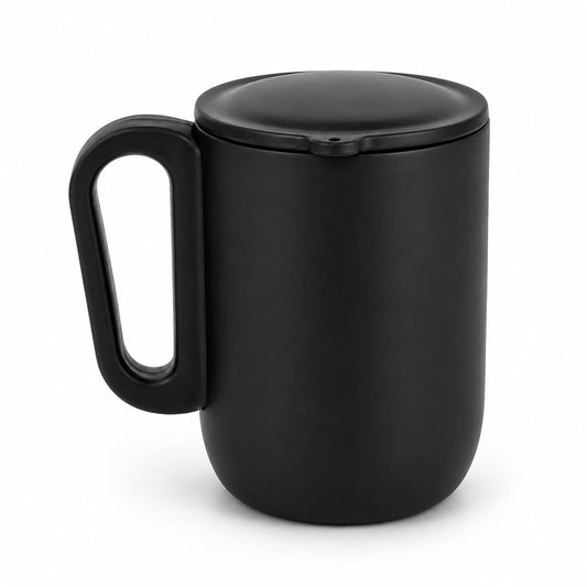 Premium Matte Black Insulated Coffee Mug with Handle - PARTYFOXX 