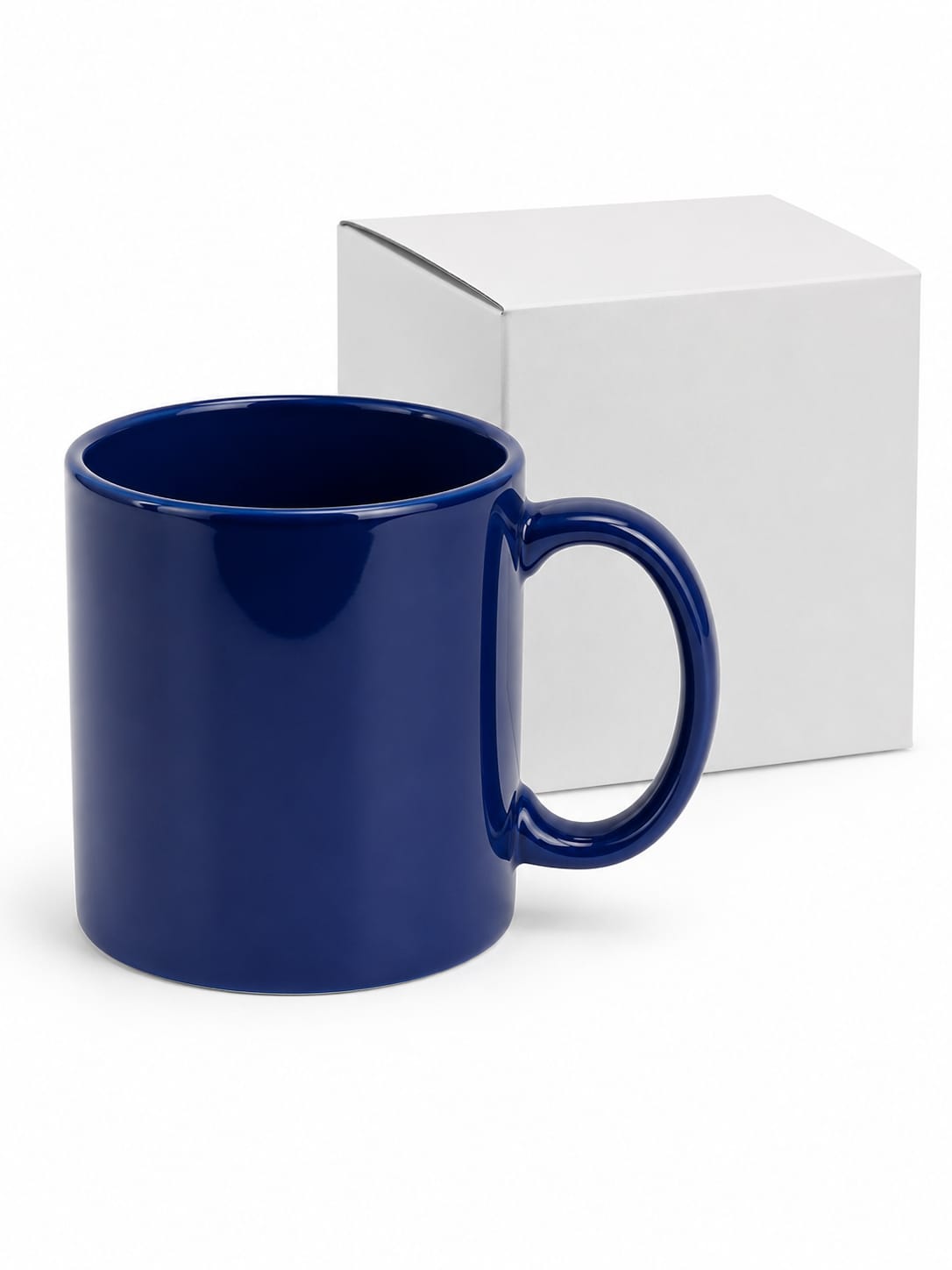 Premium Navy Blue Ceramic Coffee Mug with Handle & Gift Box - PARTYFOXX 