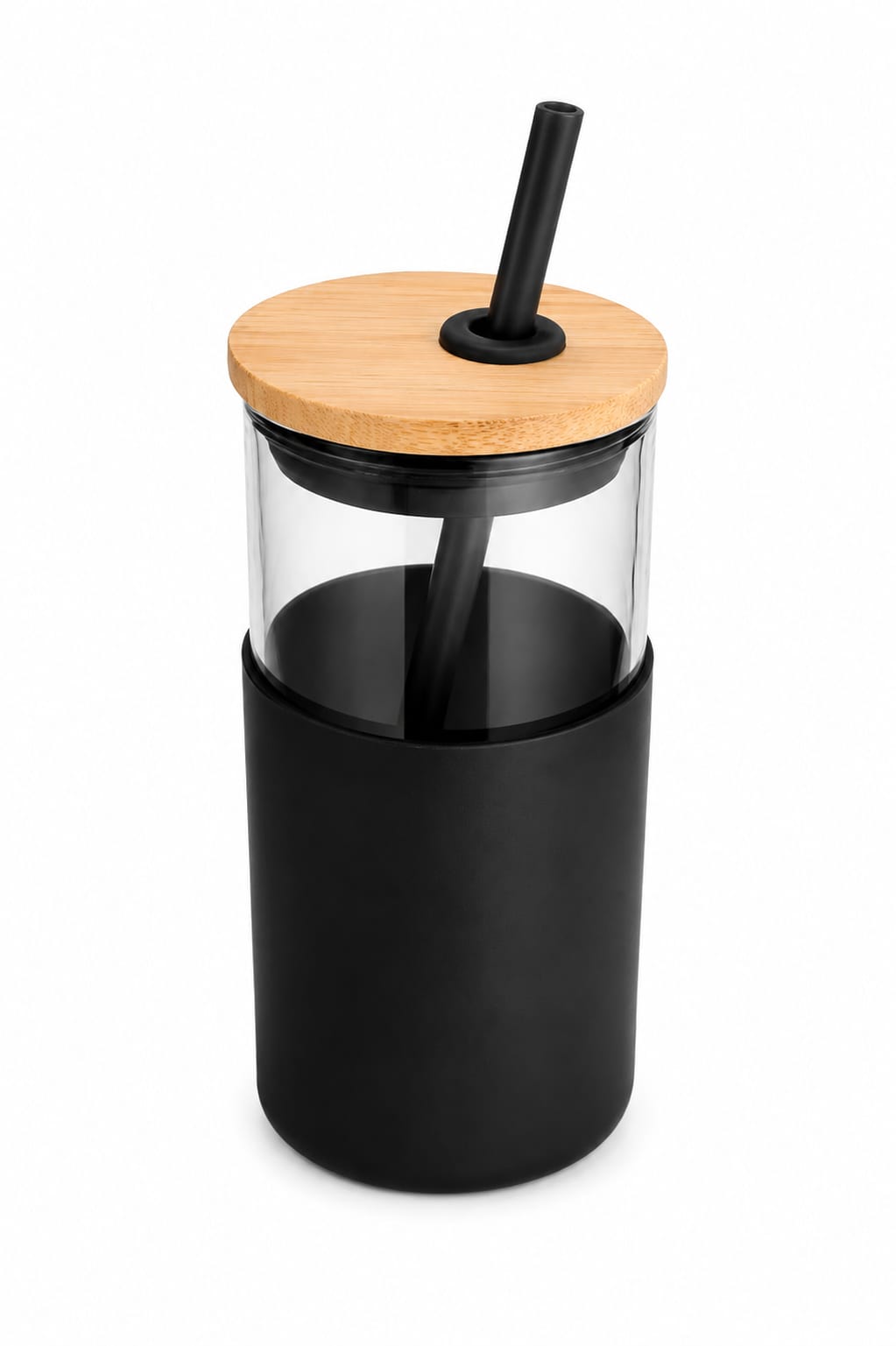 Premium Crystal Glass Coffee Mug with Handle, Lid &  Straw - PARTYFOXX 