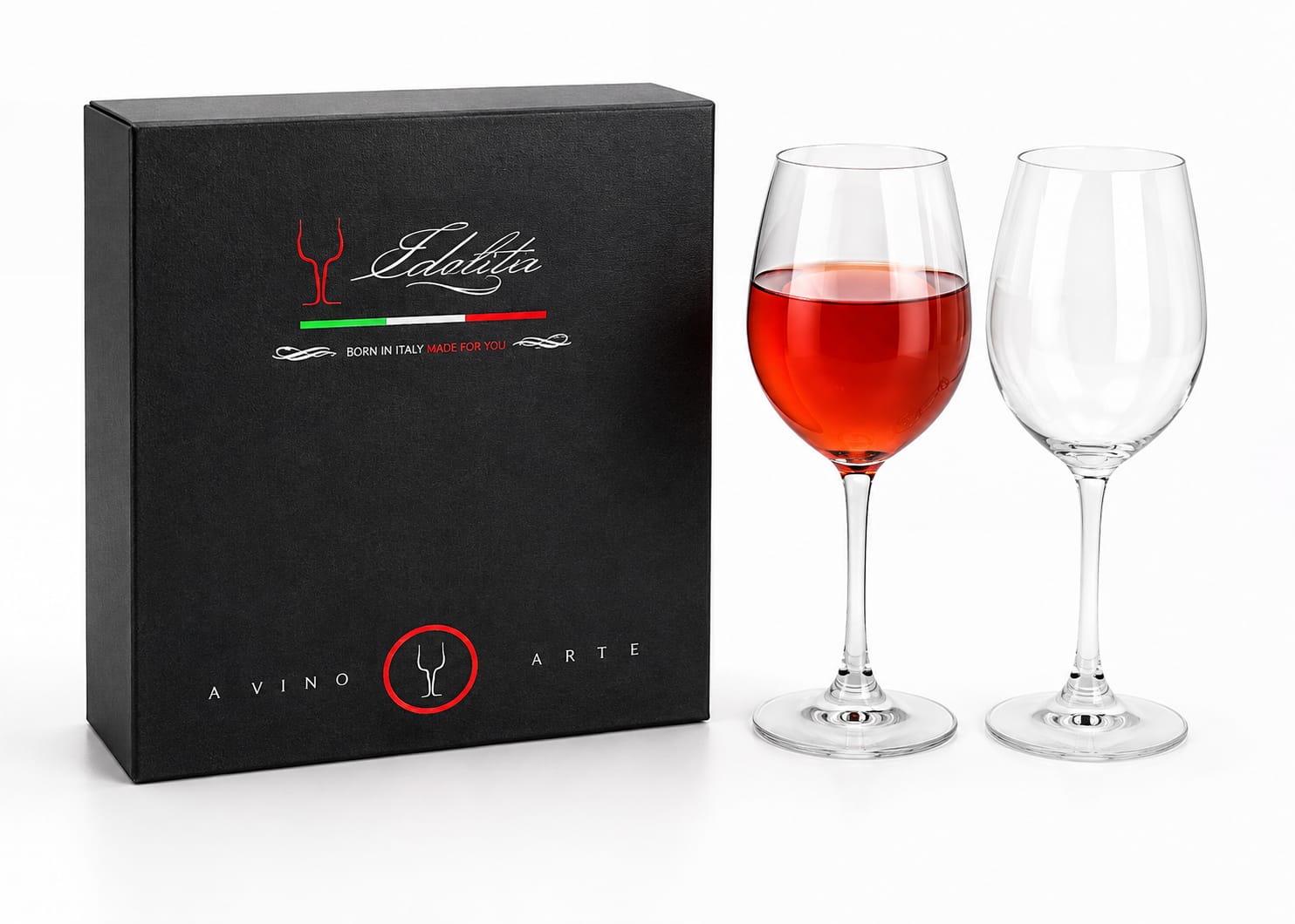 Premium Set of 2 Wine Glasses with Gift Box - PARTYFOXX 