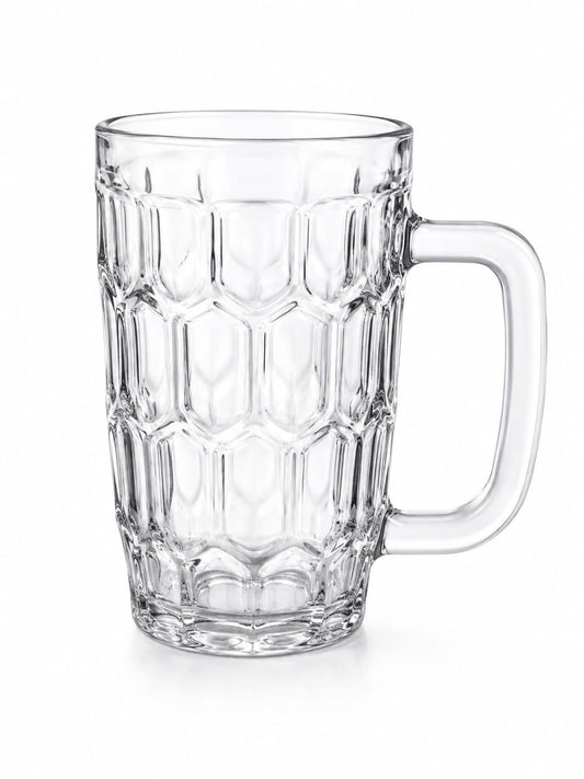 Premium Crystal Glass Beer Mug with Handle - PARTYFOXX 