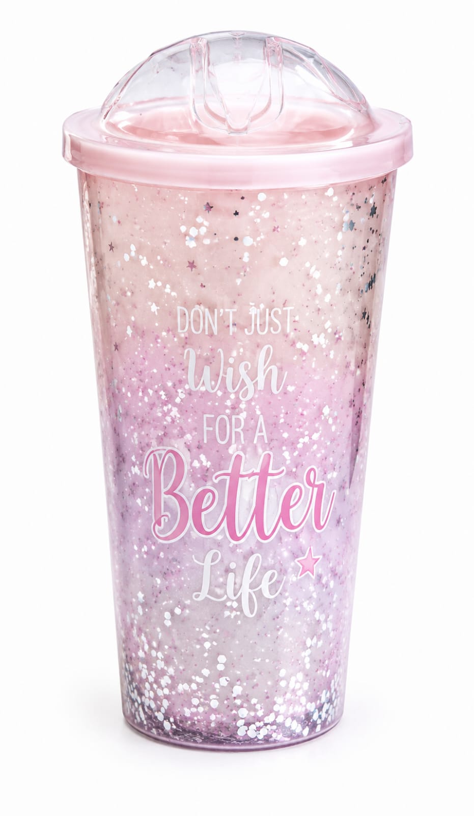 Premium Pink Glitter Tumbler with Dome Lid - PARTYFOXX 