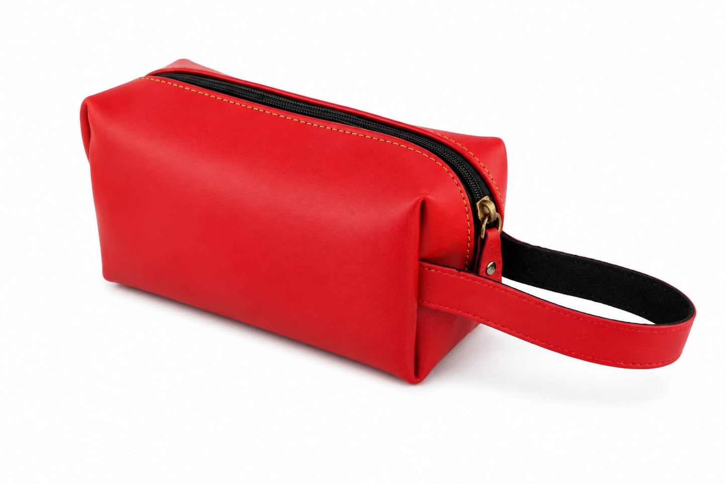 Premium Leather Travel Toiletry & Utility Pouch with Handle