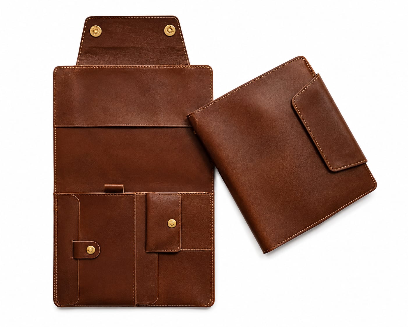 Premium Leather Document & Travel Organizer with Card and Accessory Pockets