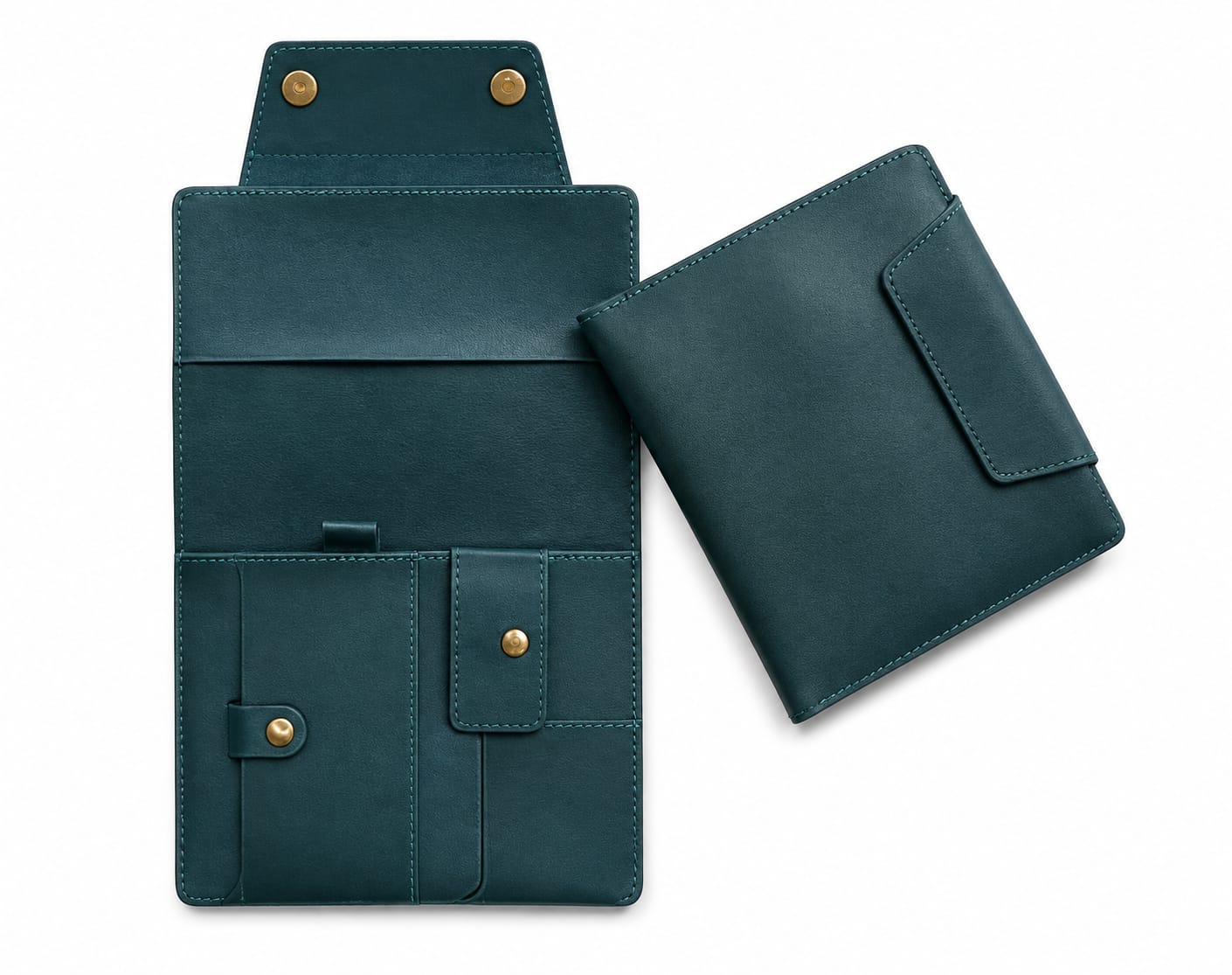 Premium Leather Document & Travel Organizer with Card and Accessory Pockets