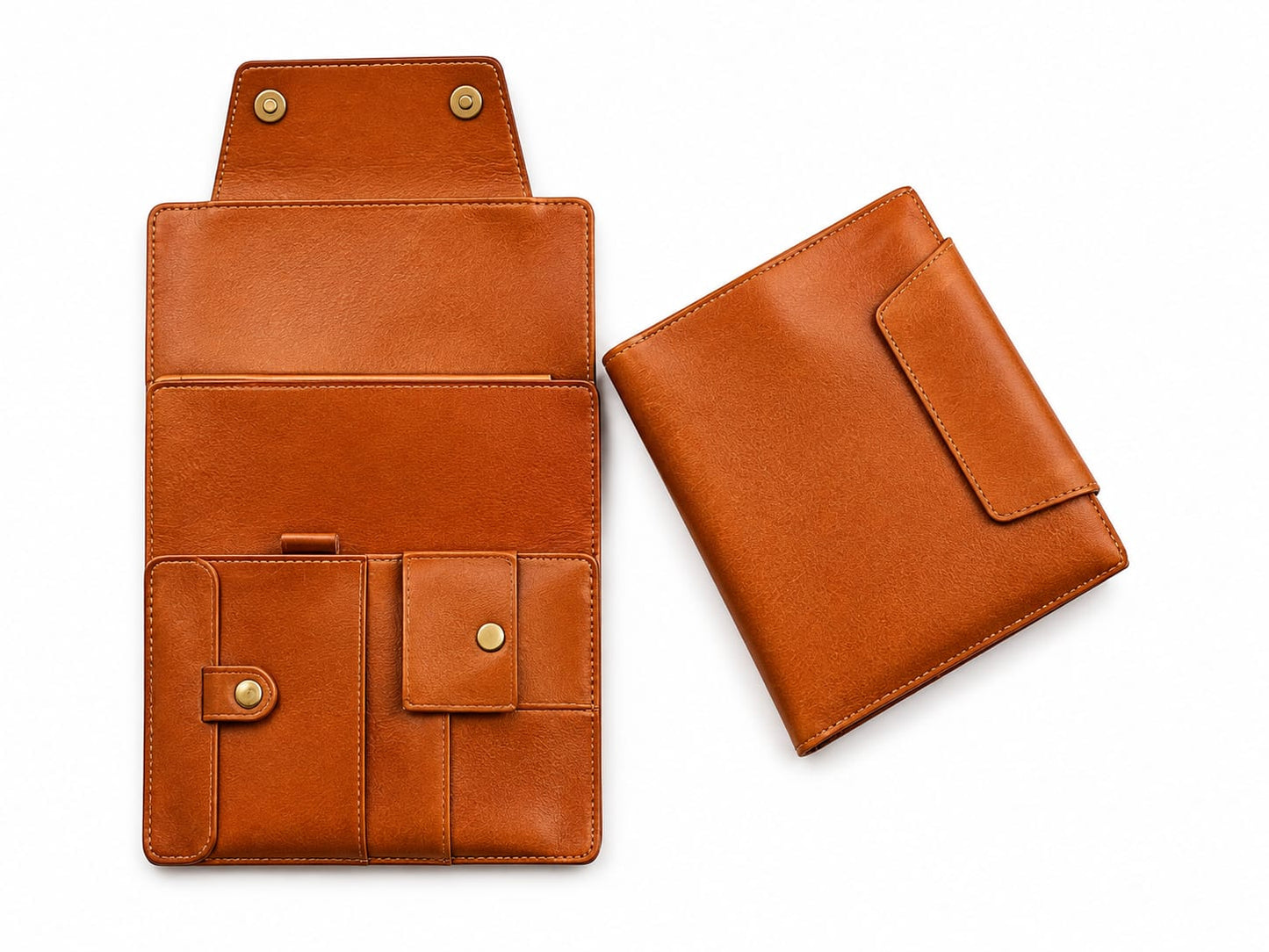 Premium Leather Document & Travel Organizer with Card and Accessory Pockets
