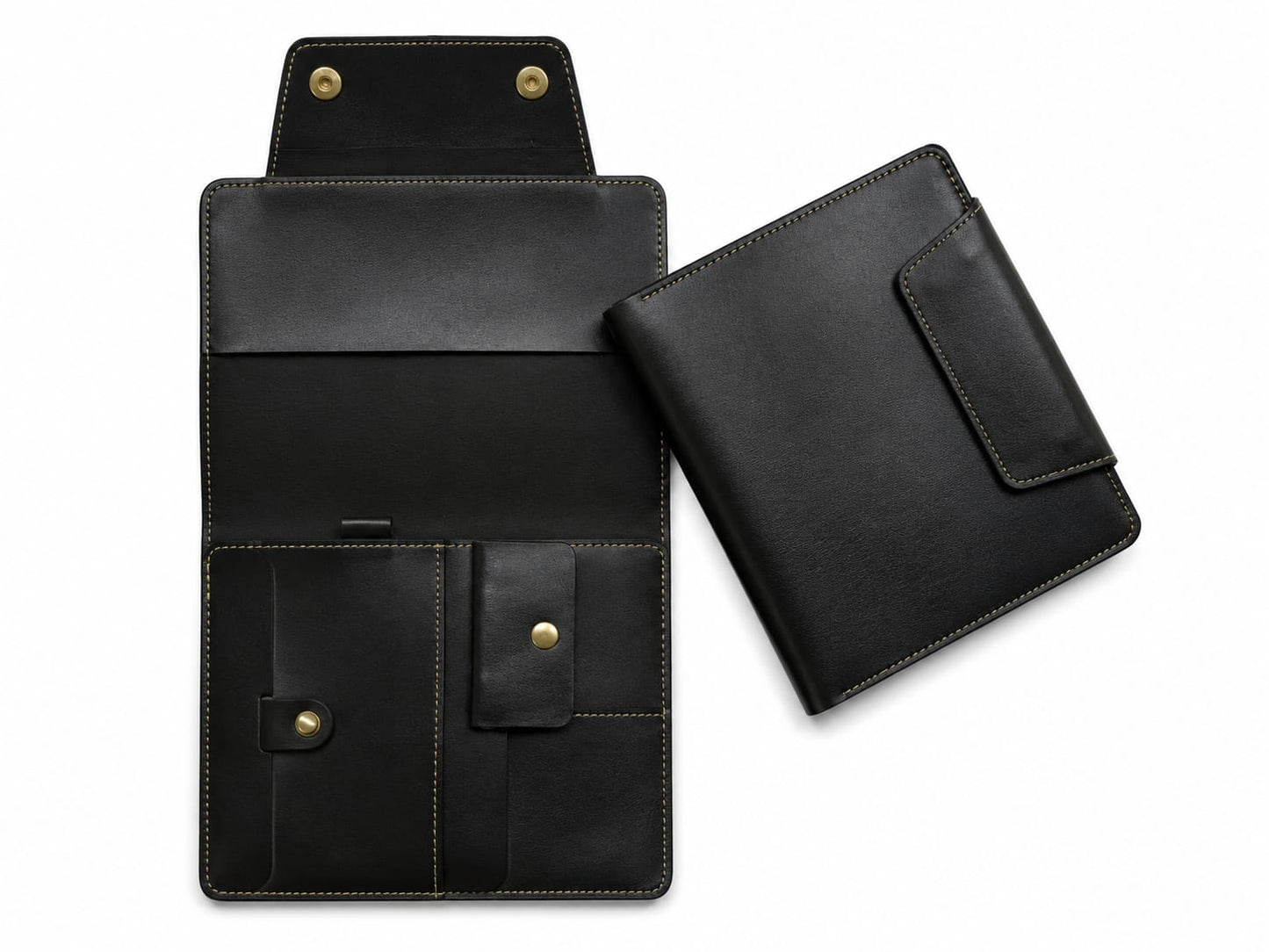 Premium Leather Document & Travel Organizer with Card and Accessory Pockets