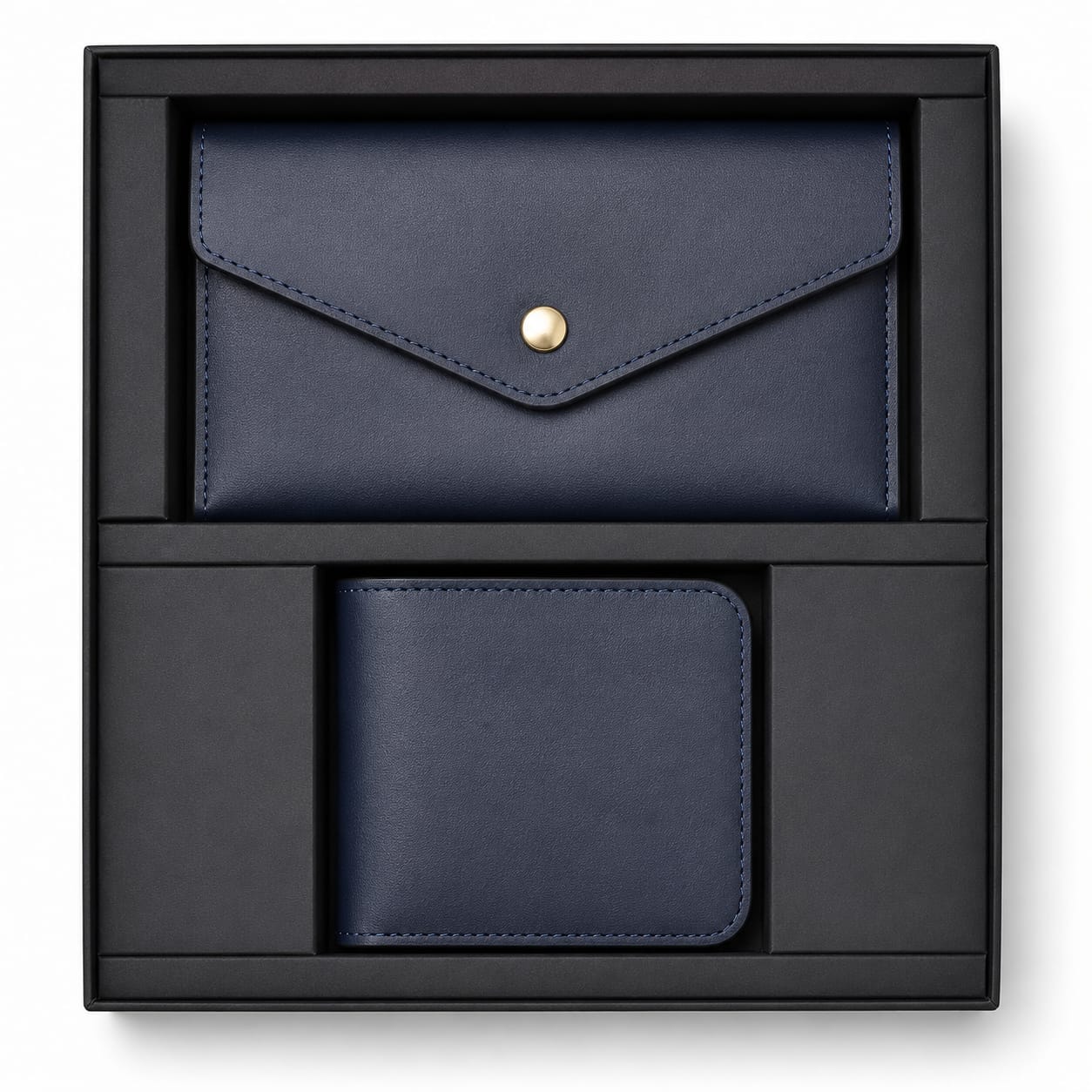 Premium 2-Piece Leather Wallet & Utility Pouch Gift Set