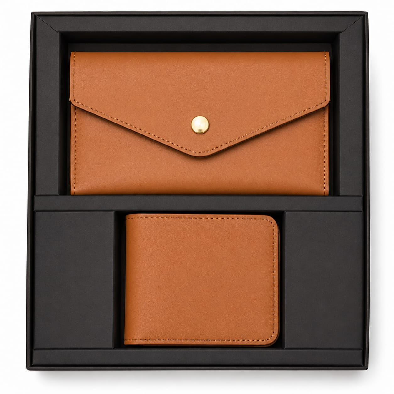 Premium 2-Piece Leather Wallet & Utility Pouch Gift Set