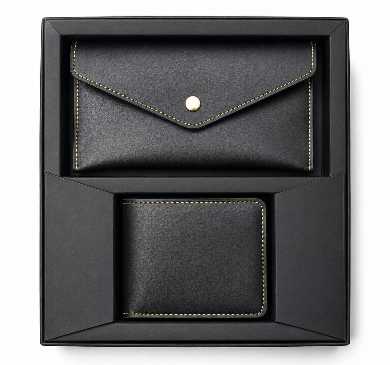 Premium 2-Piece Leather Wallet & Utility Pouch Gift Set