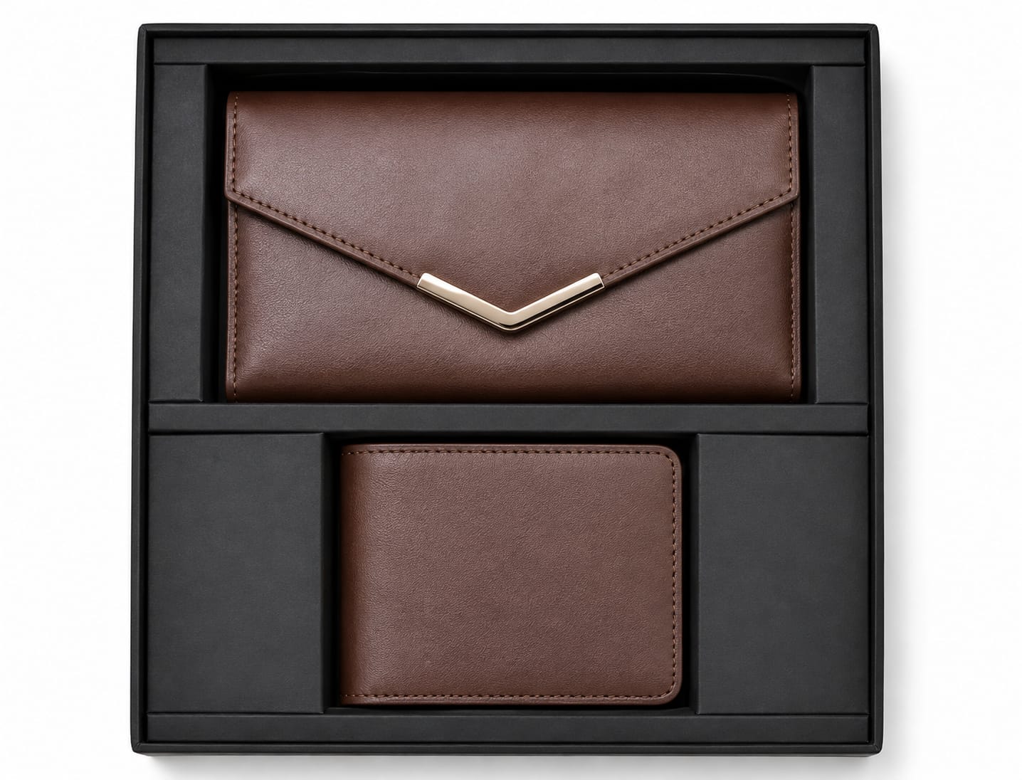 Premium 2-Piece Leather Ladies Wallet & Clutch Gift Set