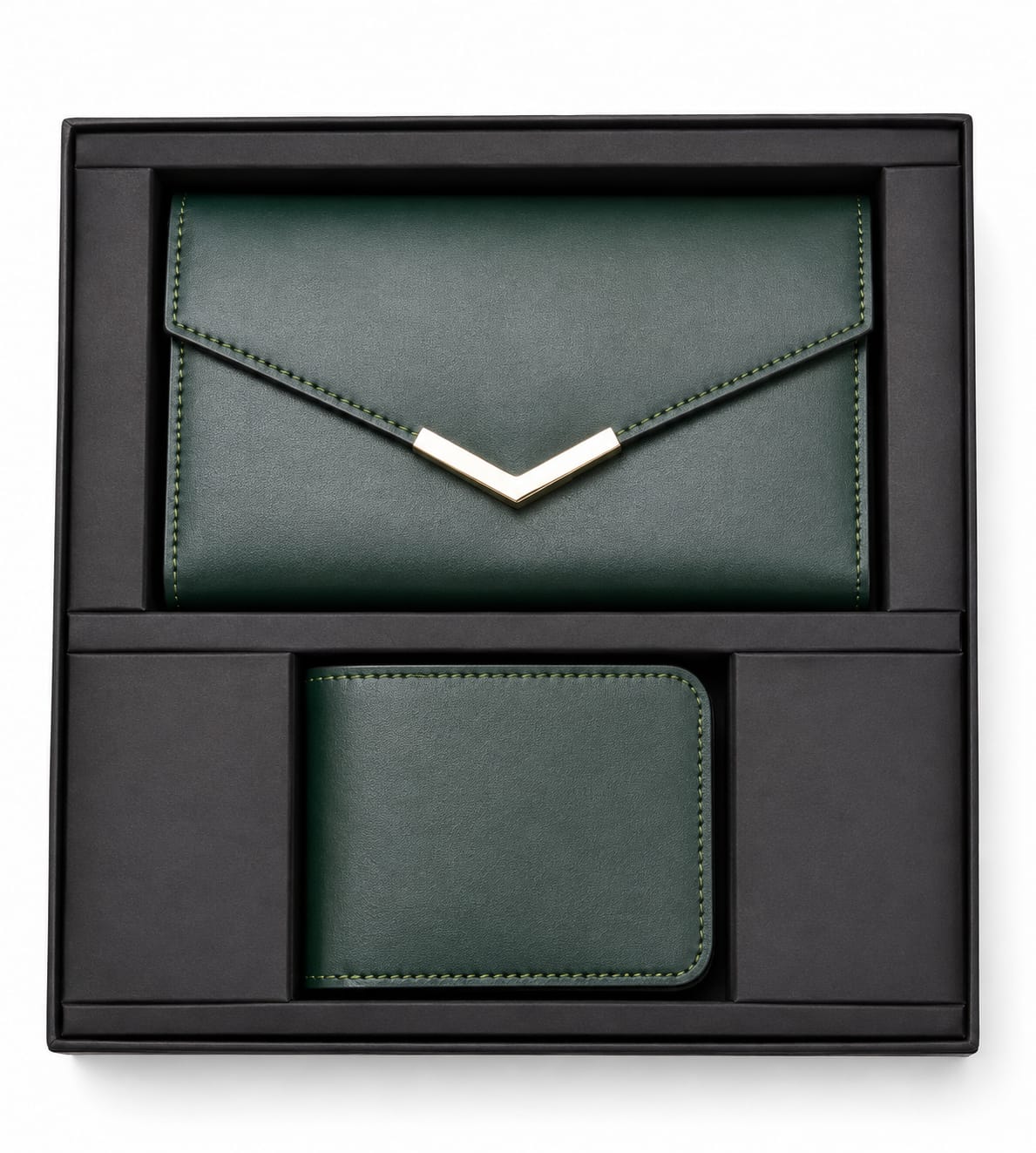 Premium 2-Piece Leather Ladies Wallet & Clutch Gift Set