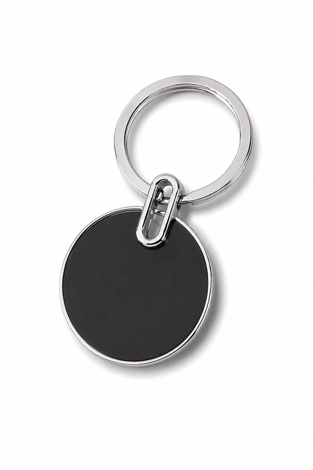 Premium Round Metal Keychain with Black Insert
