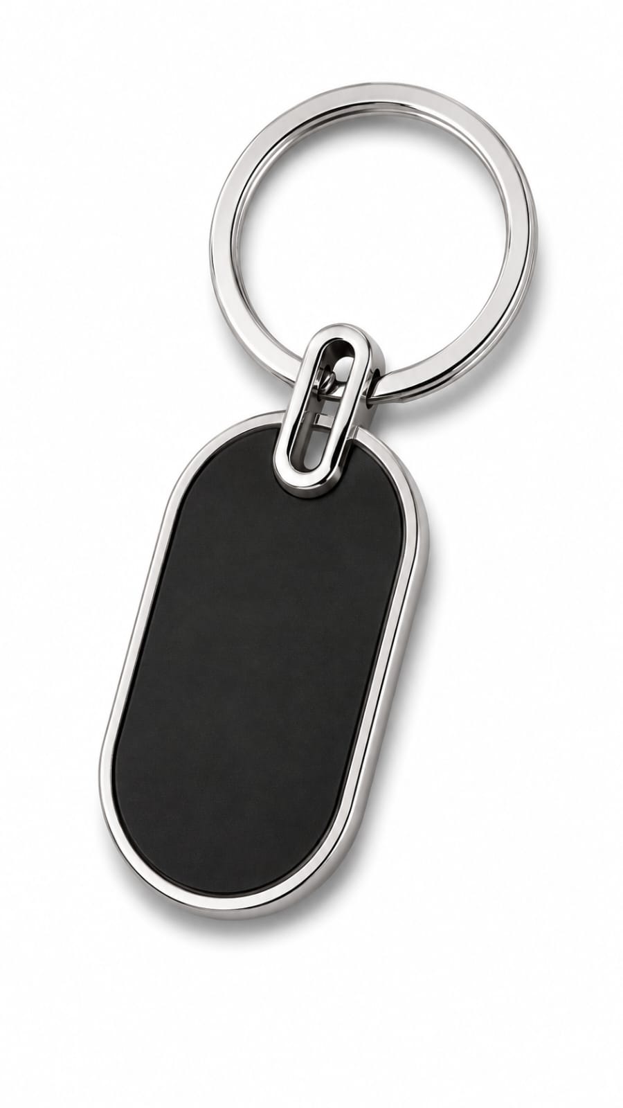 Premium Oval Metal Keychain with Black Insert