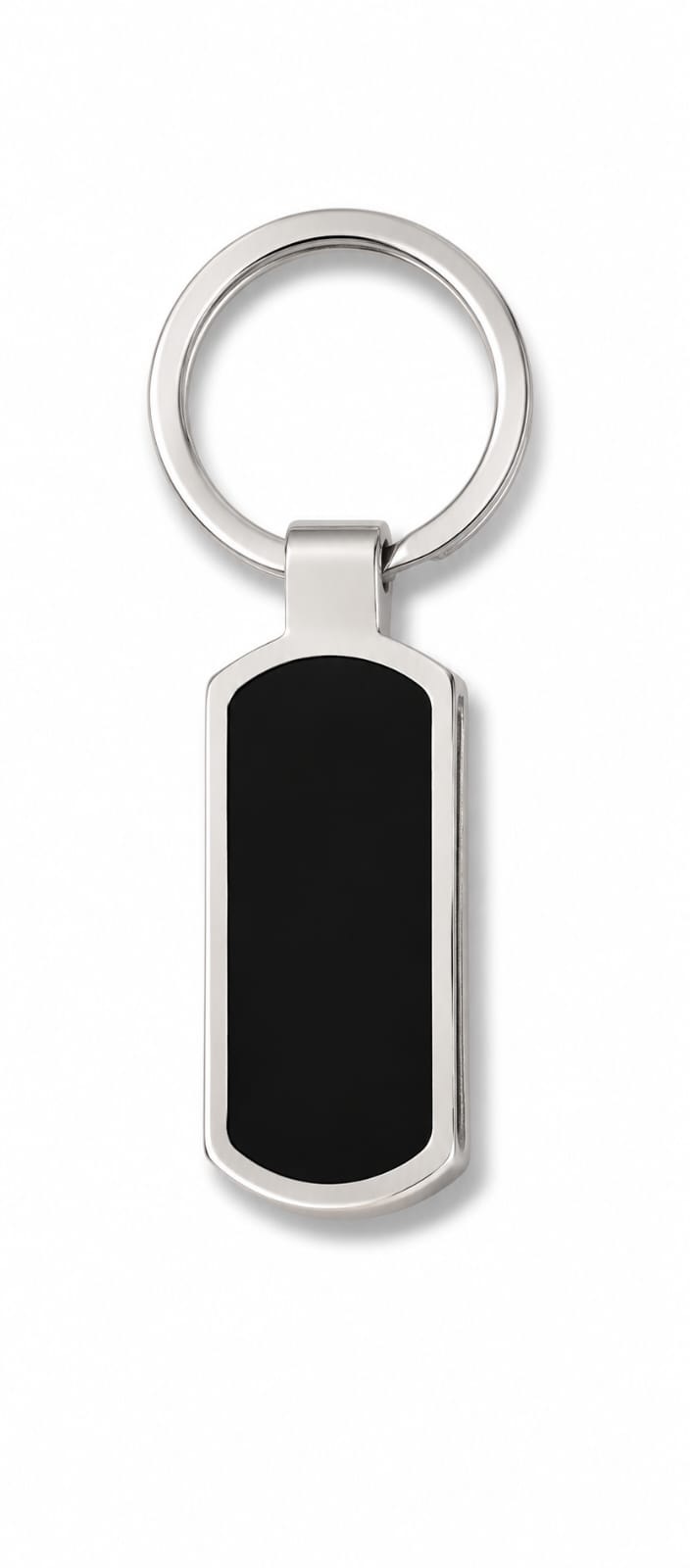 Premium Geometric Metal Keychain with Black Center Insert