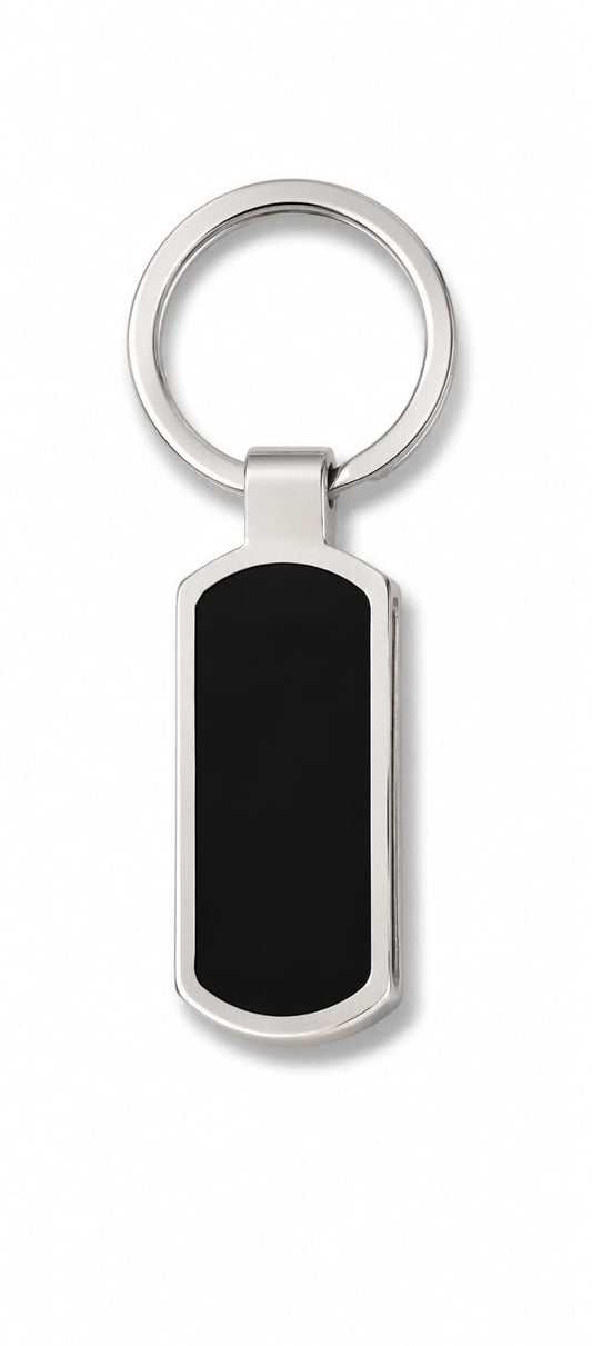Premium Geometric Metal Keychain with Black Center Insert - PARTYFOXX 