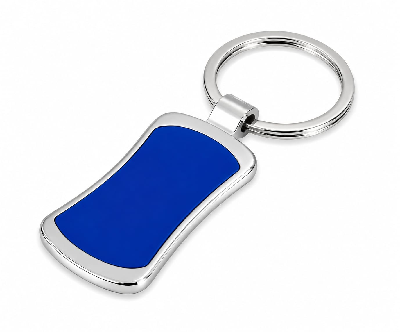 Premium Curved Rectangular Metal Keychain