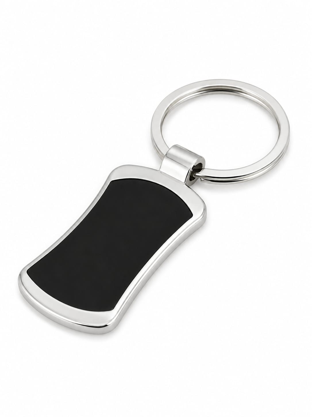 Premium Curved Rectangular Metal Keychain