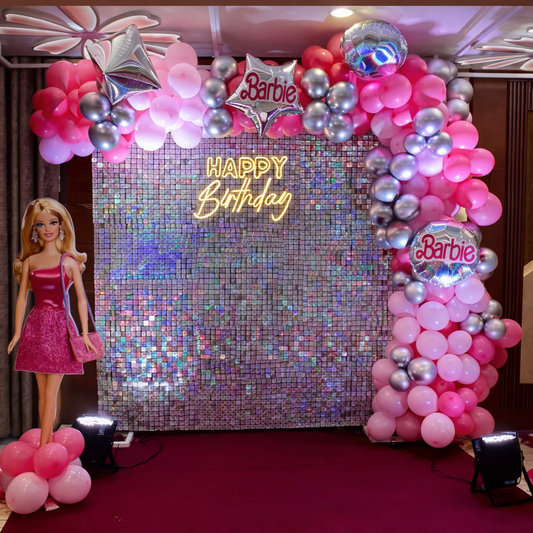 Barbie Birthday Party Celebration Setup – Glam Pink Theme - PARTYFOXX 