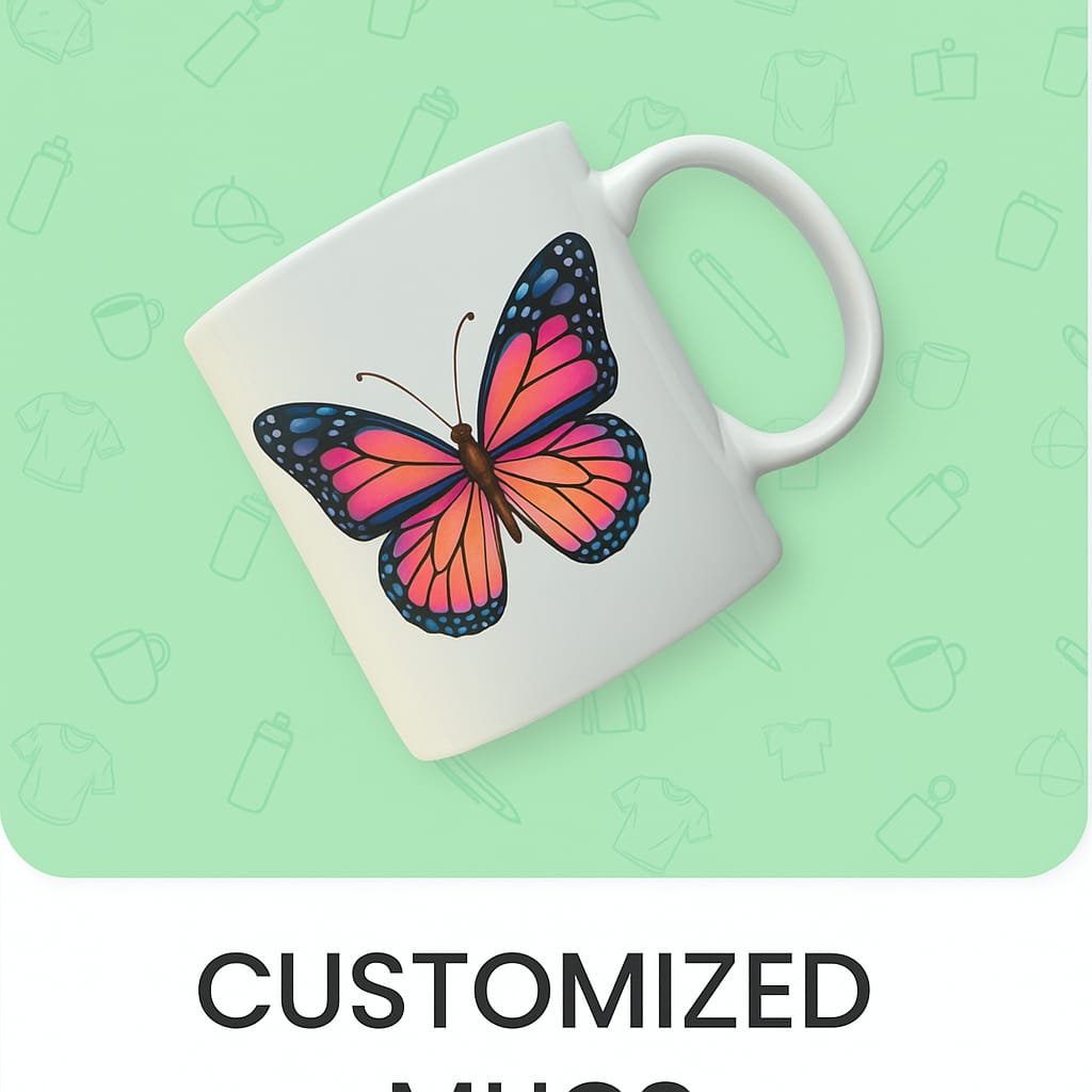 Customized Butterfly Style Mugs – Promotional Corporate Gifts | PARTYFOXX - PARTYFOXX 
