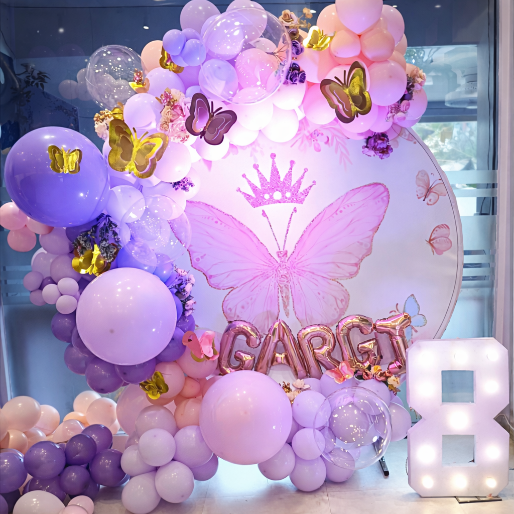 Butterfly Theme Birthday Party Ring Backdrop Decoration